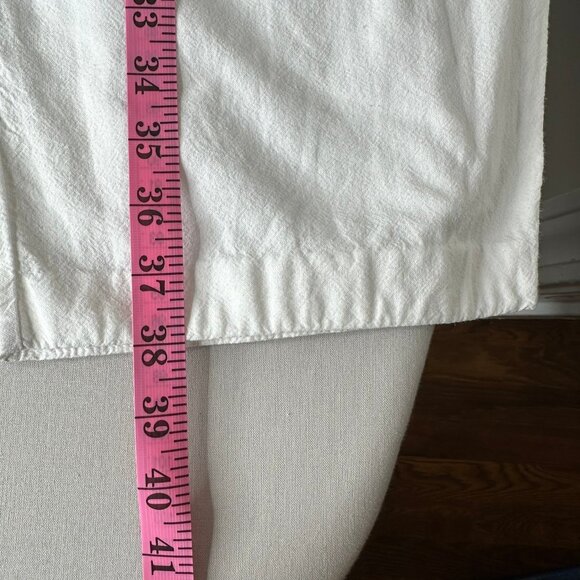 ERIKA White 100% Cotton Capri Ankle Elastic Waist w/ Drawstring Women Size LP - Picture 14 of 15